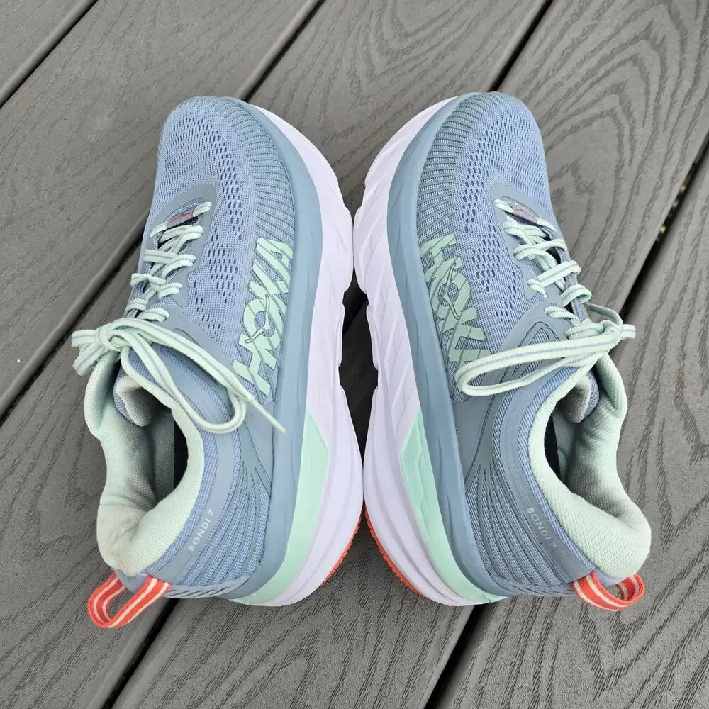 Hoka One Women's Bondi 7 Running Shoes Blue, Size 7 D Wide - Picture 3 of 6